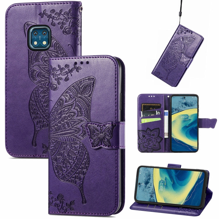 Butterfly Love Flowers Embossed Horizontal Flip Leather Case with Holder & Card Slots & Wallet & Lanyard