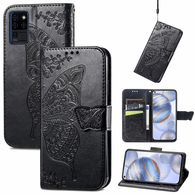Butterfly Love Flowers Embossed Horizontal Flip Leather Case with Holder & Card Slots & Wallet & Lanyard