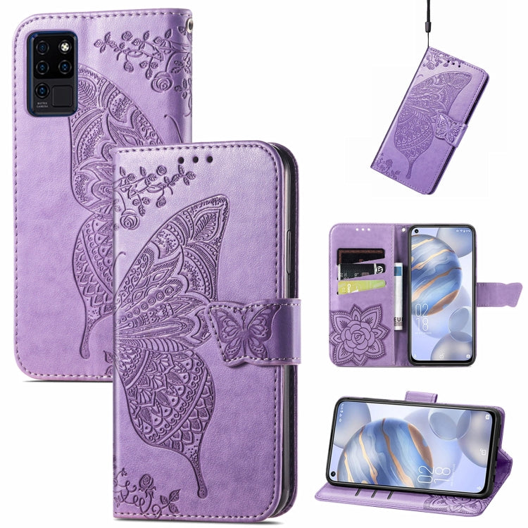 Butterfly Love Flowers Embossed Horizontal Flip Leather Case with Holder & Card Slots & Wallet & Lanyard