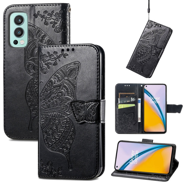 Butterfly Love Flowers Embossed Horizontal Flip Leather Case with Holder & Card Slots & Wallet & Lanyard