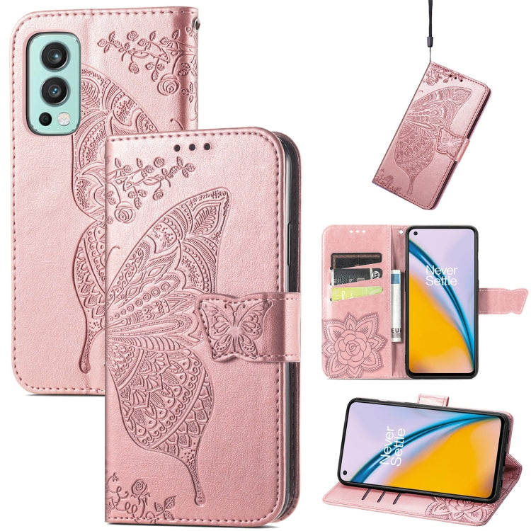 Butterfly Love Flowers Embossed Horizontal Flip Leather Case with Holder & Card Slots & Wallet & Lanyard