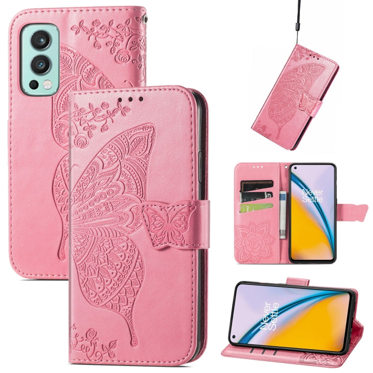 Butterfly Love Flowers Embossed Horizontal Flip Leather Case with Holder & Card Slots & Wallet & Lanyard