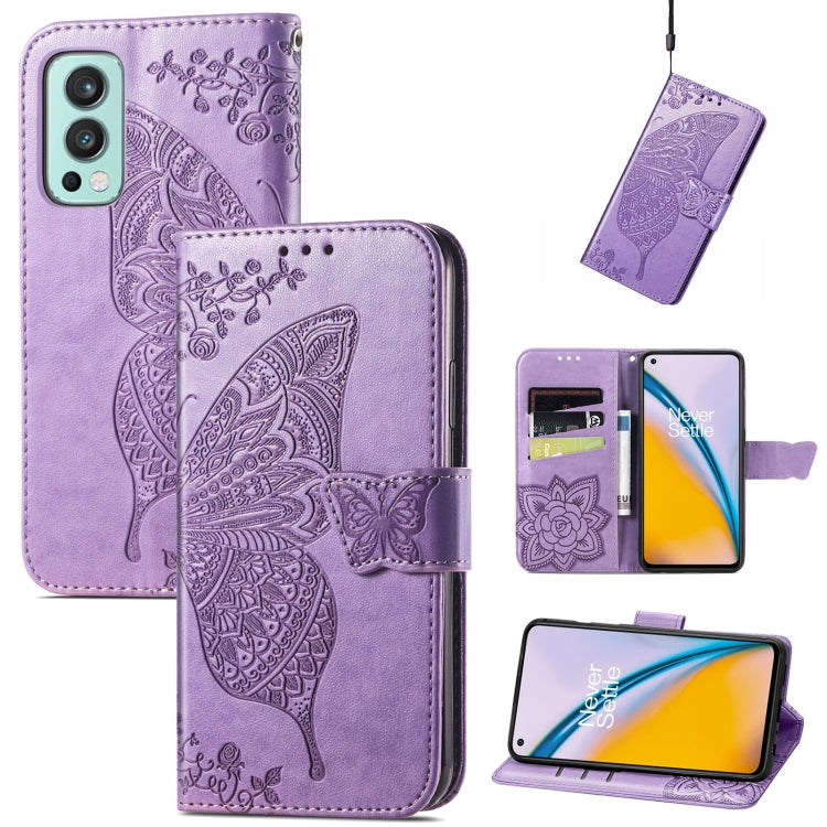 Butterfly Love Flowers Embossed Horizontal Flip Leather Case with Holder & Card Slots & Wallet & Lanyard