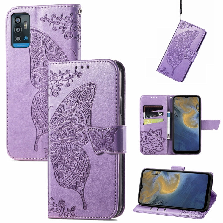 Butterfly Love Flowers Embossed Horizontal Flip Leather Case with Holder & Card Slots & Wallet & Lanyard