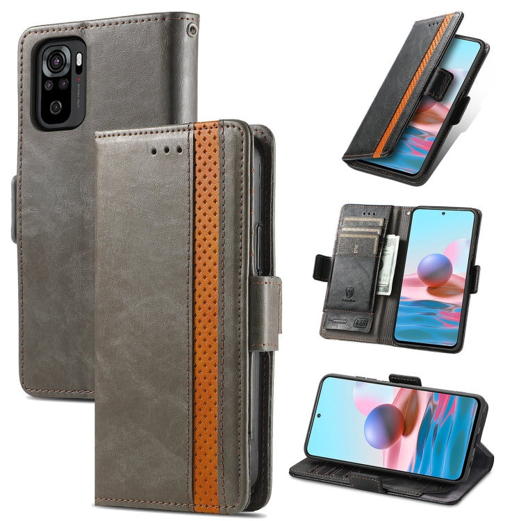 CaseNeo Business Splicing Dual Magnetic Buckle Horizontal Flip PU Leather Case with Holder & Card Slots & Wallet