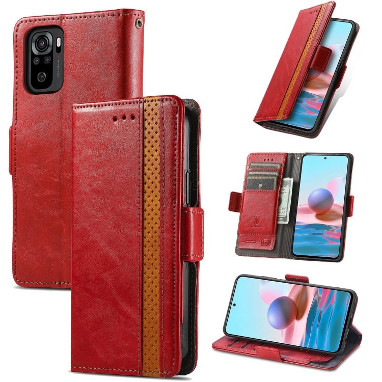 CaseNeo Business Splicing Dual Magnetic Buckle Horizontal Flip PU Leather Case with Holder & Card Slots & Wallet