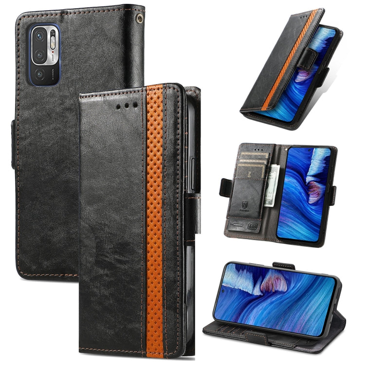 CaseNeo Business Splicing Dual Magnetic Buckle Horizontal Flip PU Leather Case with Holder & Card Slots & Wallet