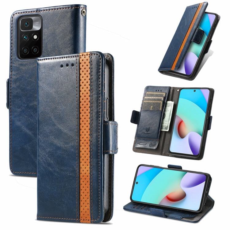 CaseNeo Business Splicing Dual Magnetic Buckle Horizontal Flip PU Leather Case with Holder & Card Slots & Wallet