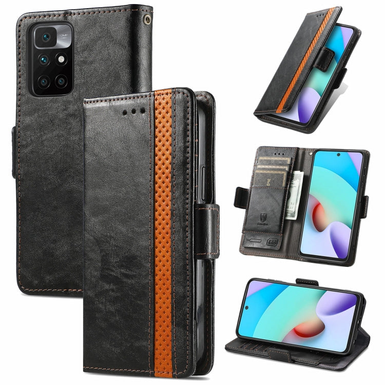 CaseNeo Business Splicing Dual Magnetic Buckle Horizontal Flip PU Leather Case with Holder & Card Slots & Wallet