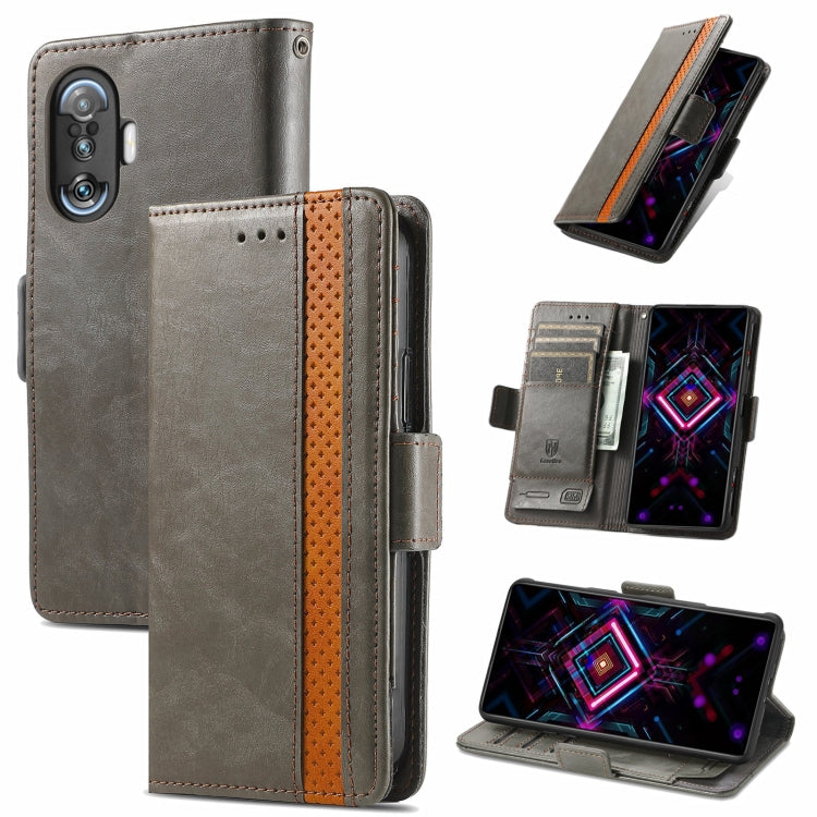 CaseNeo Business Splicing Dual Magnetic Buckle Horizontal Flip PU Leather Case with Holder & Card Slots & Wallet