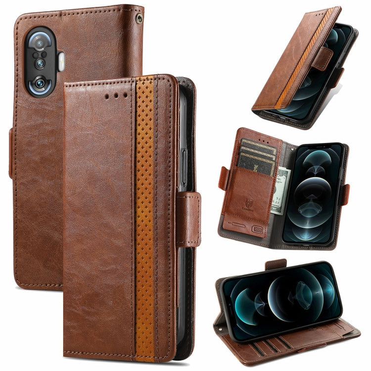 CaseNeo Business Splicing Dual Magnetic Buckle Horizontal Flip PU Leather Case with Holder & Card Slots & Wallet