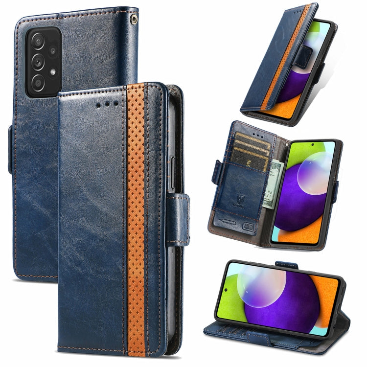 CaseNeo Business Splicing Dual Magnetic Buckle Horizontal Flip PU Leather Case with Holder & Card Slots & Wallet