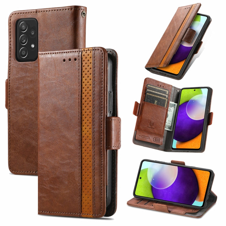 CaseNeo Business Splicing Dual Magnetic Buckle Horizontal Flip PU Leather Case with Holder & Card Slots & Wallet