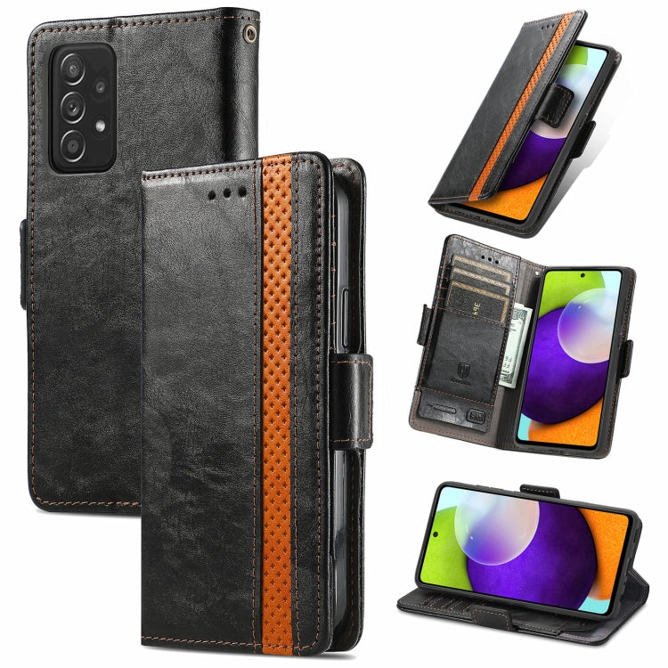 CaseNeo Business Splicing Dual Magnetic Buckle Horizontal Flip PU Leather Case with Holder & Card Slots & Wallet