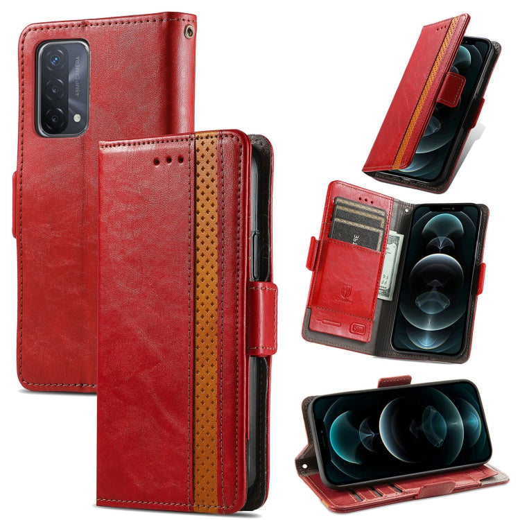 CaseNeo Business Splicing Dual Magnetic Buckle Horizontal Flip PU Leather Case with Holder & Card Slots & Wallet