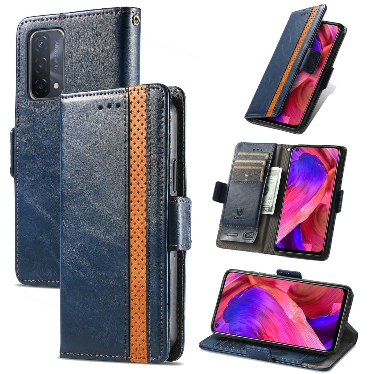 CaseNeo Business Splicing Dual Magnetic Buckle Horizontal Flip PU Leather Case with Holder & Card Slots & Wallet