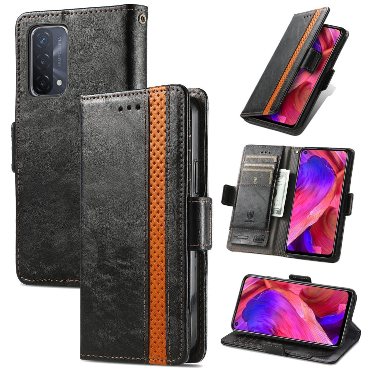 CaseNeo Business Splicing Dual Magnetic Buckle Horizontal Flip PU Leather Case with Holder & Card Slots & Wallet