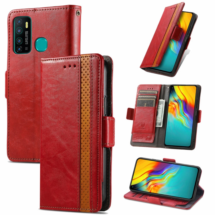 CaseNeo Business Splicing Dual Magnetic Buckle Horizontal Flip PU Leather Case with Holder & Card Slots & Wallet