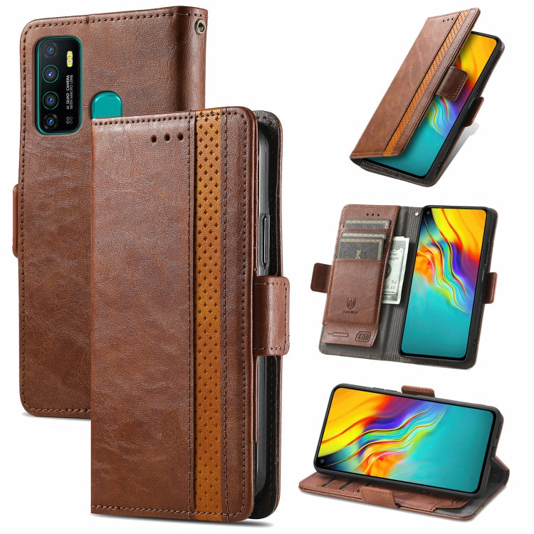 CaseNeo Business Splicing Dual Magnetic Buckle Horizontal Flip PU Leather Case with Holder & Card Slots & Wallet