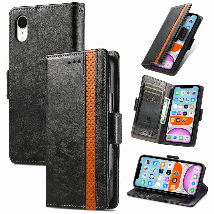 CaseNeo Business Splicing Dual Magnetic Buckle Horizontal Flip PU Leather Case with Holder & Card Slots & Wallet