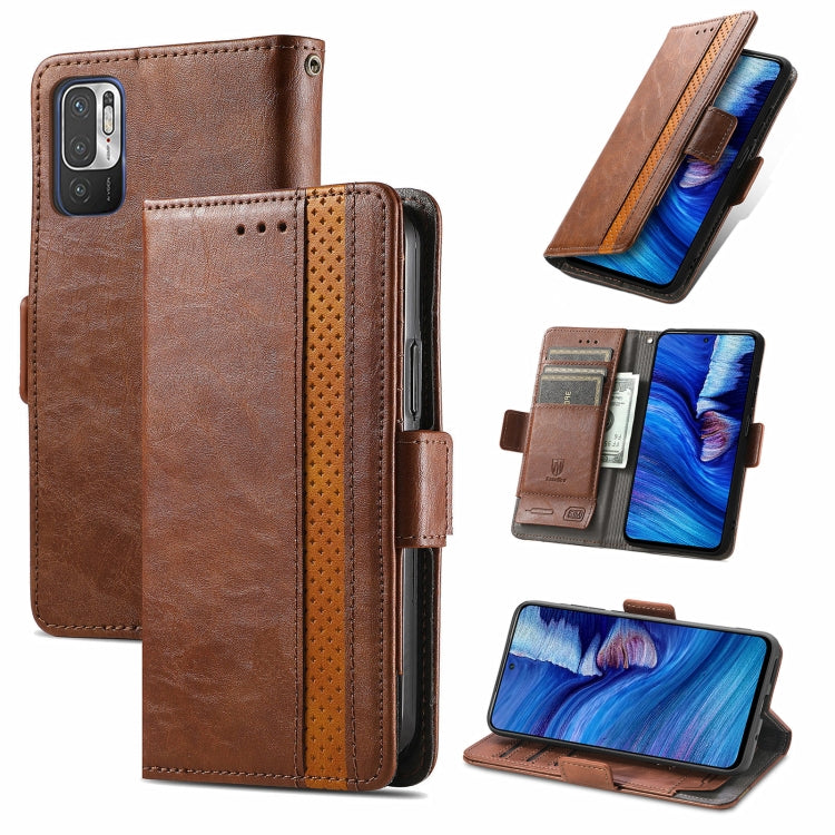 CaseNeo Business Splicing Dual Magnetic Buckle Horizontal Flip PU Leather Case with Holder & Card Slots & Wallet