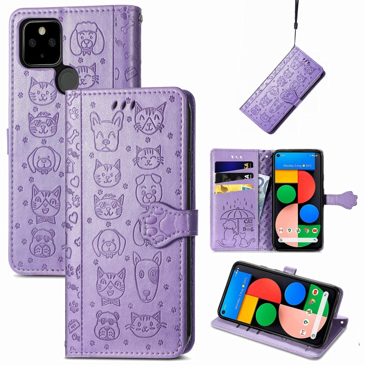 Lovely Cat and Dog Embossing Pattern Horizontal Flip Leather Case , with Holder & Card Slots & Wallet & Cartoon Clasp & Lanyard