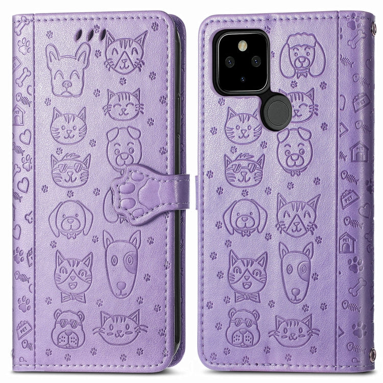 Lovely Cat and Dog Embossing Pattern Horizontal Flip Leather Case , with Holder & Card Slots & Wallet & Cartoon Clasp & Lanyard