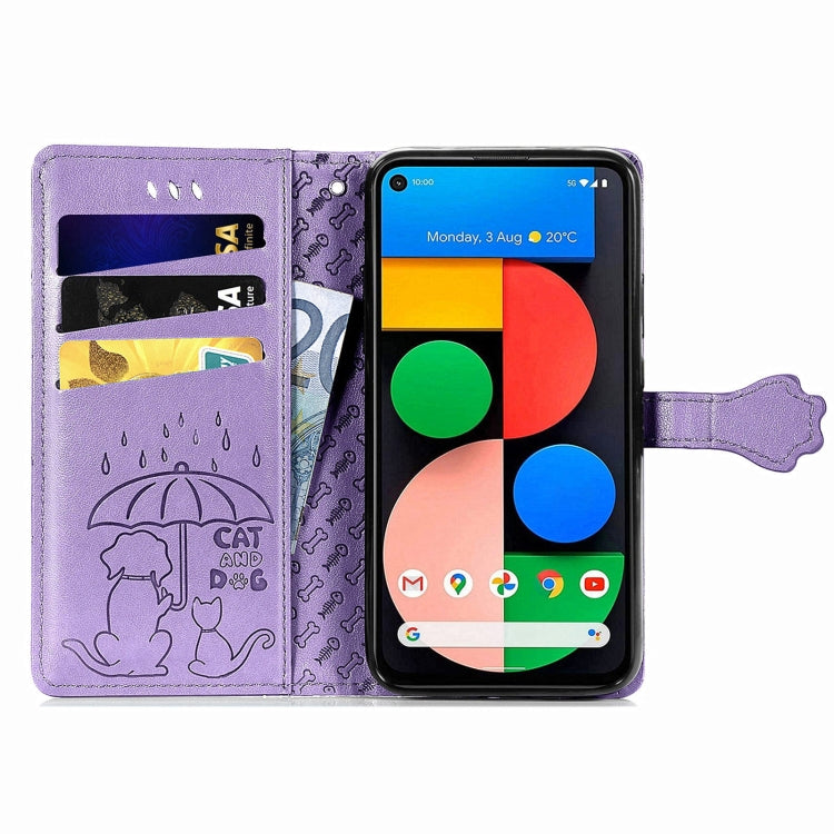 Lovely Cat and Dog Embossing Pattern Horizontal Flip Leather Case , with Holder & Card Slots & Wallet & Cartoon Clasp & Lanyard