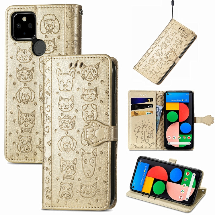 Lovely Cat and Dog Embossing Pattern Horizontal Flip Leather Case , with Holder & Card Slots & Wallet & Cartoon Clasp & Lanyard