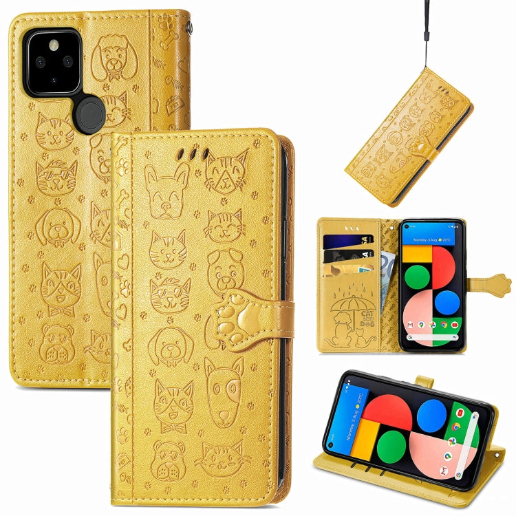 Lovely Cat and Dog Embossing Pattern Horizontal Flip Leather Case , with Holder & Card Slots & Wallet & Cartoon Clasp & Lanyard