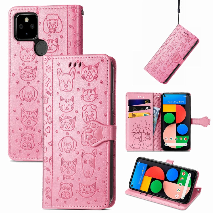 Lovely Cat and Dog Embossing Pattern Horizontal Flip Leather Case , with Holder & Card Slots & Wallet & Cartoon Clasp & Lanyard