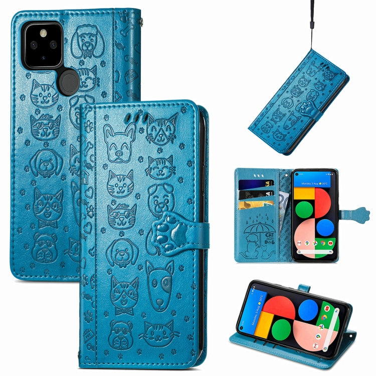 Lovely Cat and Dog Embossing Pattern Horizontal Flip Leather Case , with Holder & Card Slots & Wallet & Cartoon Clasp & Lanyard