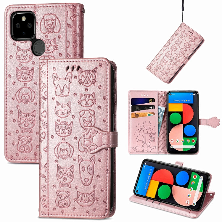 Lovely Cat and Dog Embossing Pattern Horizontal Flip Leather Case , with Holder & Card Slots & Wallet & Cartoon Clasp & Lanyard