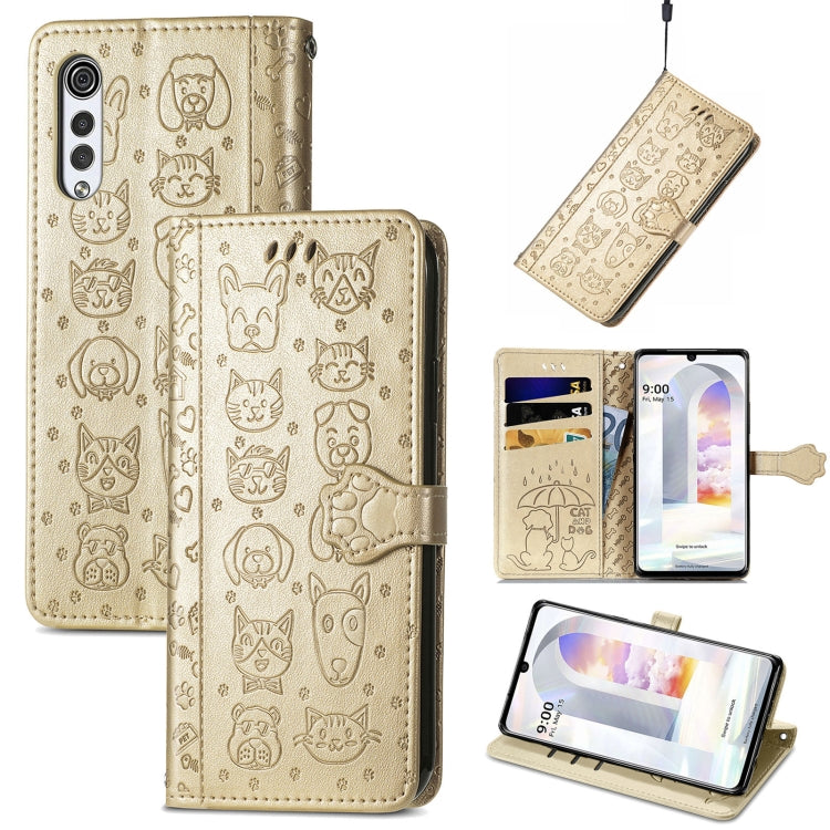 Lovely Cat and Dog Embossing Pattern Horizontal Flip Leather Case , with Holder & Card Slots & Wallet & Cartoon Clasp & Lanyard