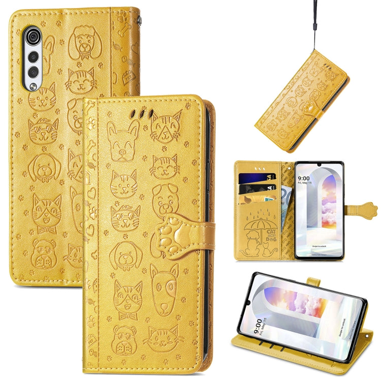 Lovely Cat and Dog Embossing Pattern Horizontal Flip Leather Case , with Holder & Card Slots & Wallet & Cartoon Clasp & Lanyard