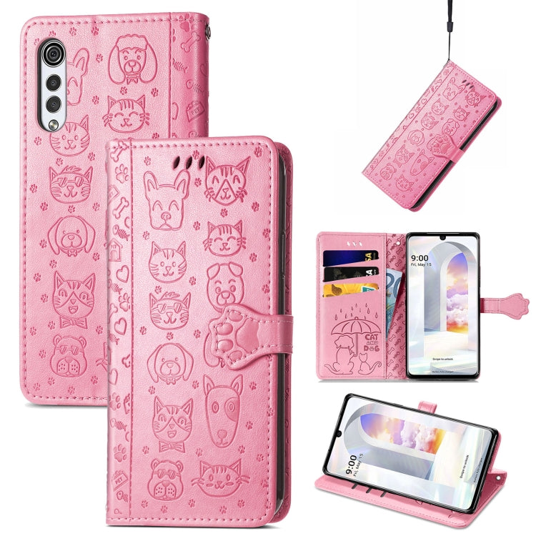 Lovely Cat and Dog Embossing Pattern Horizontal Flip Leather Case , with Holder & Card Slots & Wallet & Cartoon Clasp & Lanyard