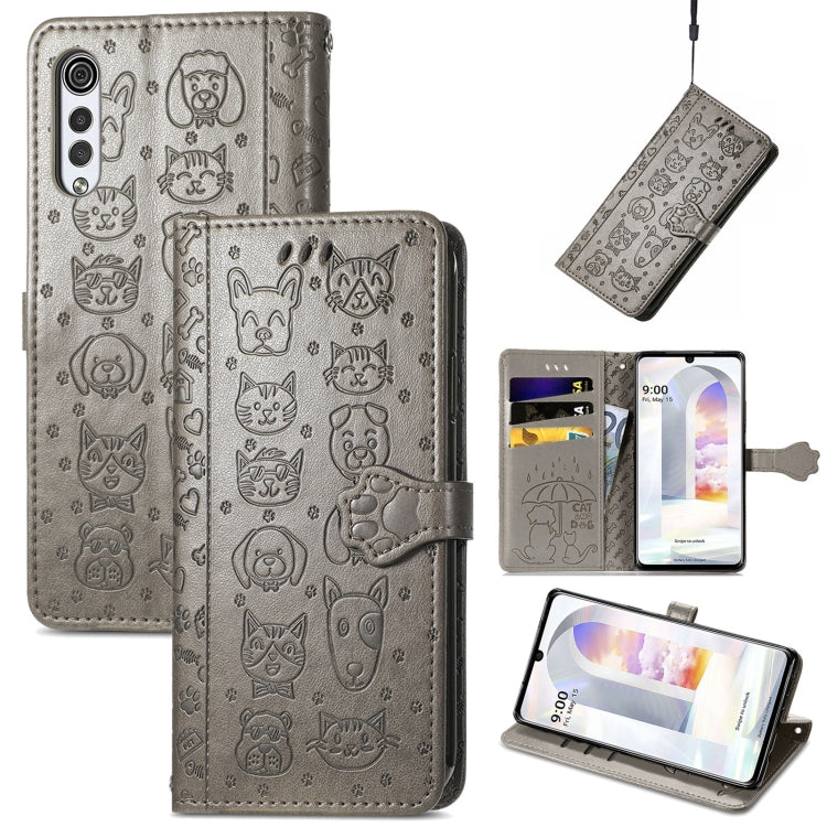 Lovely Cat and Dog Embossing Pattern Horizontal Flip Leather Case , with Holder & Card Slots & Wallet & Cartoon Clasp & Lanyard