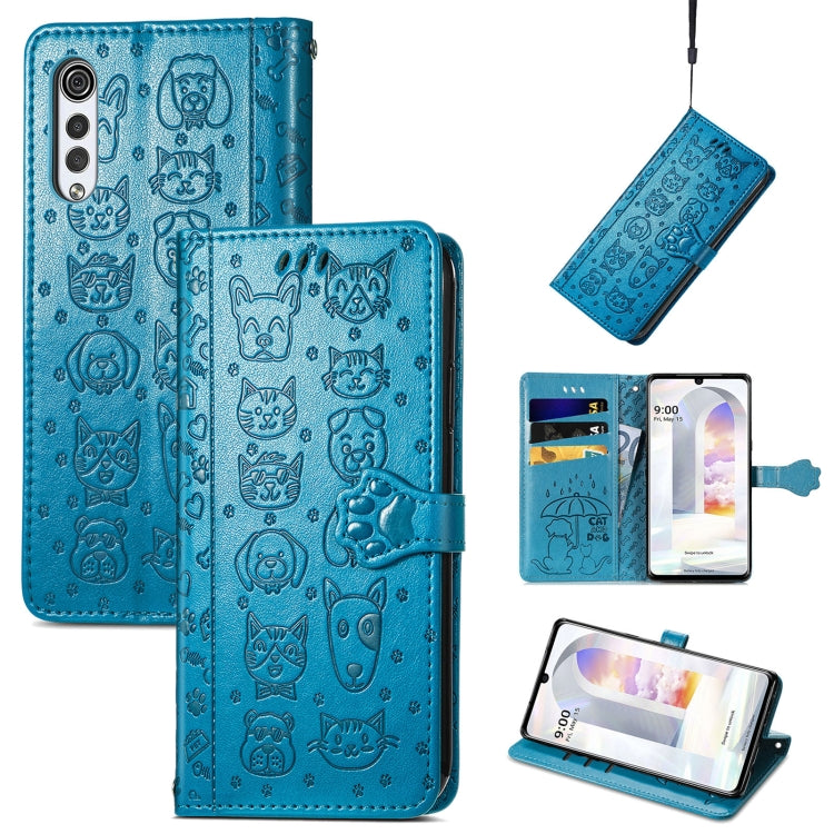 Lovely Cat and Dog Embossing Pattern Horizontal Flip Leather Case , with Holder & Card Slots & Wallet & Cartoon Clasp & Lanyard