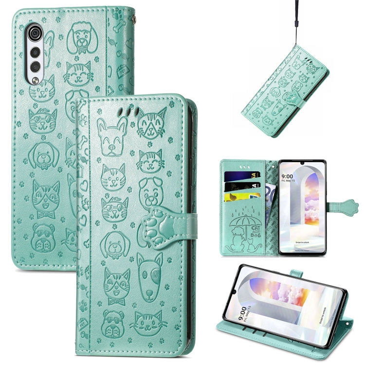 Lovely Cat and Dog Embossing Pattern Horizontal Flip Leather Case , with Holder & Card Slots & Wallet & Cartoon Clasp & Lanyard
