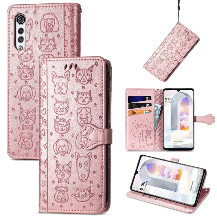 Lovely Cat and Dog Embossing Pattern Horizontal Flip Leather Case , with Holder & Card Slots & Wallet & Cartoon Clasp & Lanyard