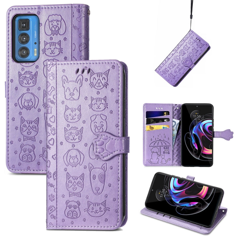 Lovely Cat and Dog Embossing Pattern Horizontal Flip Leather Case , with Holder & Card Slots & Wallet & Cartoon Clasp & Lanyard