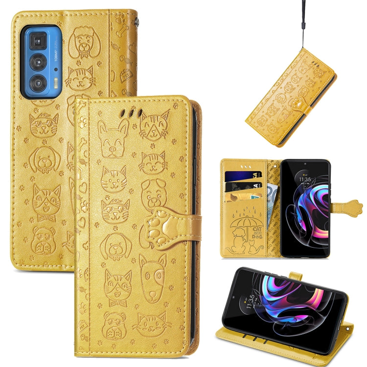 Lovely Cat and Dog Embossing Pattern Horizontal Flip Leather Case , with Holder & Card Slots & Wallet & Cartoon Clasp & Lanyard