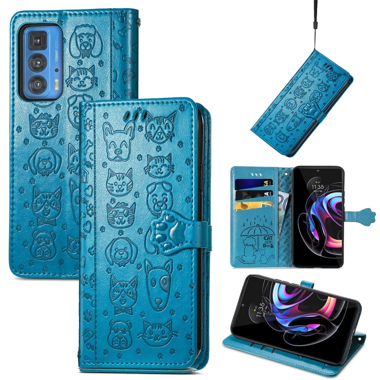 Lovely Cat and Dog Embossing Pattern Horizontal Flip Leather Case , with Holder & Card Slots & Wallet & Cartoon Clasp & Lanyard