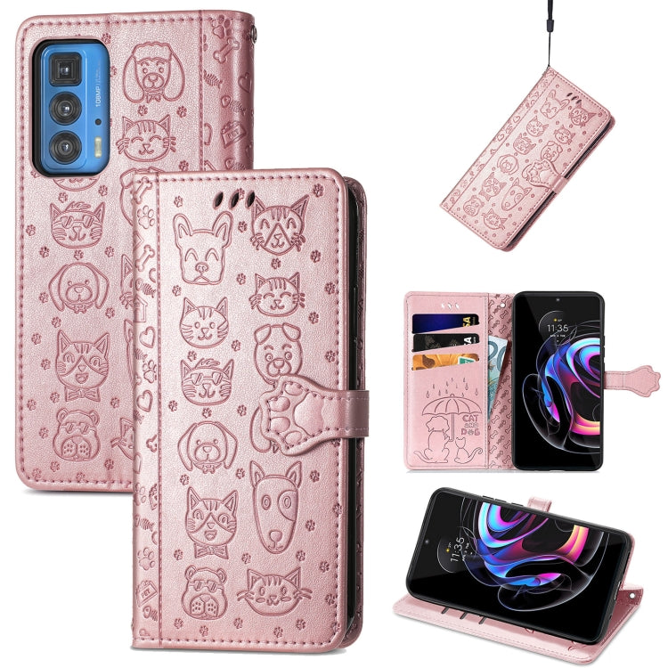 Lovely Cat and Dog Embossing Pattern Horizontal Flip Leather Case , with Holder & Card Slots & Wallet & Cartoon Clasp & Lanyard