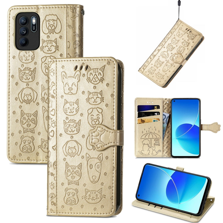 Lovely Cat and Dog Embossing Pattern Horizontal Flip Leather Case , with Holder & Card Slots & Wallet & Cartoon Clasp & Lanyard
