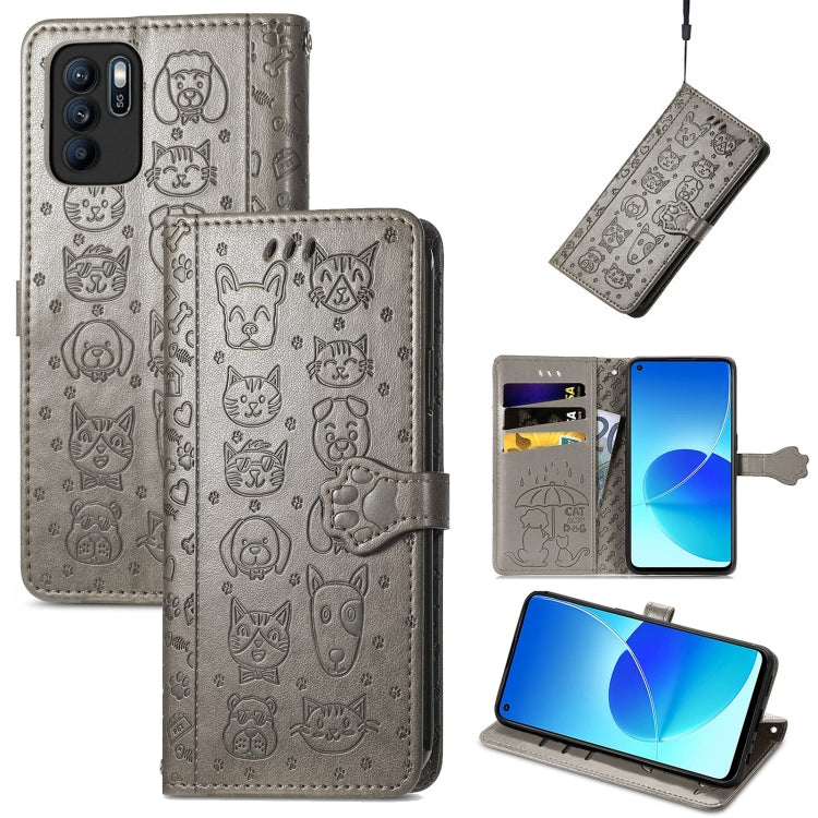 Lovely Cat and Dog Embossing Pattern Horizontal Flip Leather Case , with Holder & Card Slots & Wallet & Cartoon Clasp & Lanyard