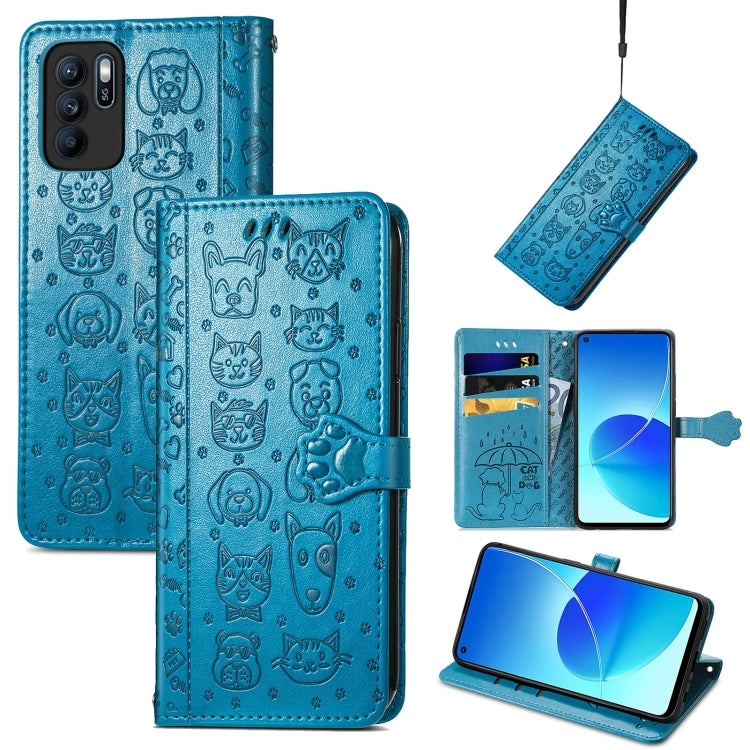 Lovely Cat and Dog Embossing Pattern Horizontal Flip Leather Case , with Holder & Card Slots & Wallet & Cartoon Clasp & Lanyard