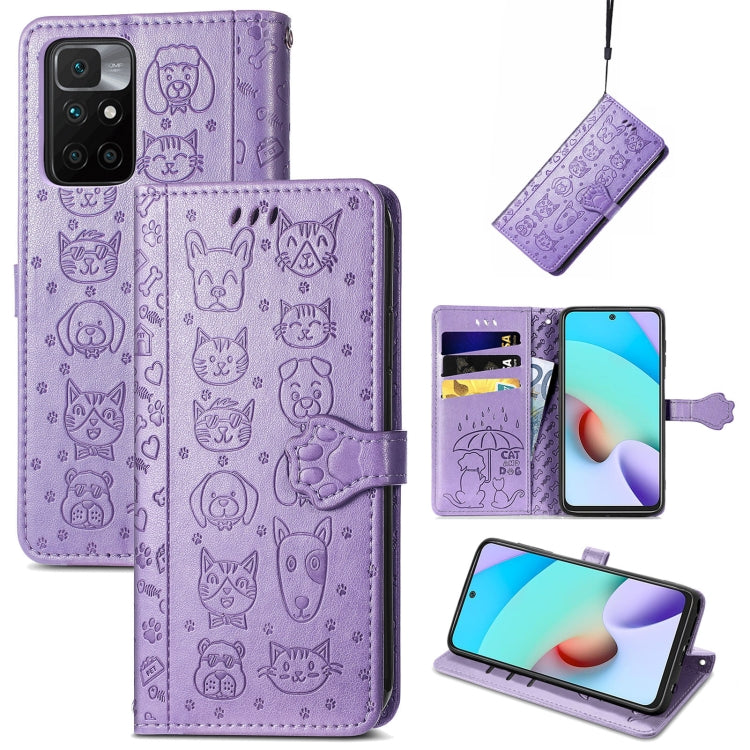 Lovely Cat and Dog Embossing Pattern Horizontal Flip Leather Case , with Holder & Card Slots & Wallet & Cartoon Clasp & Lanyard