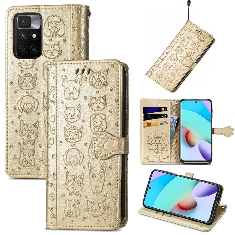 Lovely Cat and Dog Embossing Pattern Horizontal Flip Leather Case , with Holder & Card Slots & Wallet & Cartoon Clasp & Lanyard