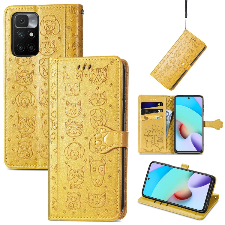 Lovely Cat and Dog Embossing Pattern Horizontal Flip Leather Case , with Holder & Card Slots & Wallet & Cartoon Clasp & Lanyard